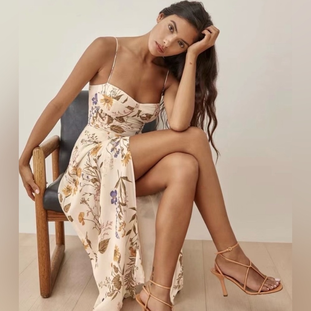Reformation Kourtney dress in Frolic